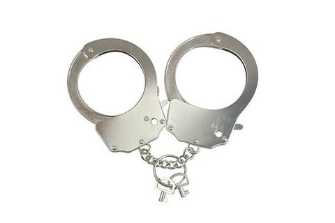 Поліцейські металеві наручники Adrien Lastic Handcuffs Metallic 3771 фото